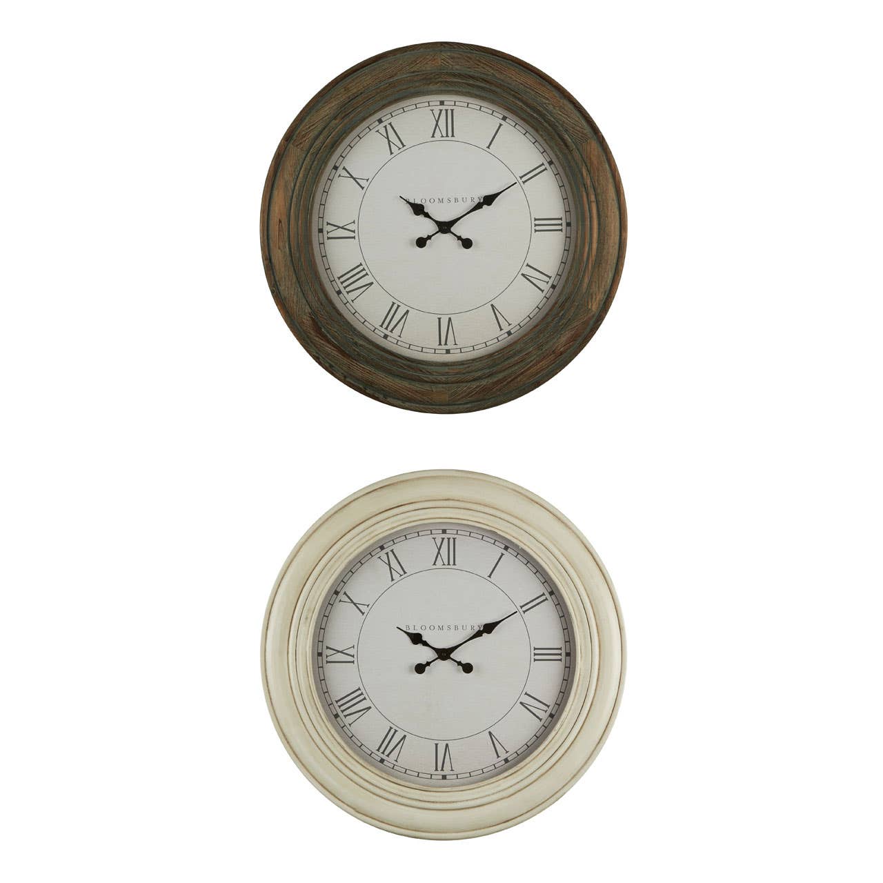 Noosa & Co. Accessories Washed White Wood Wall Clock House of Isabella UK