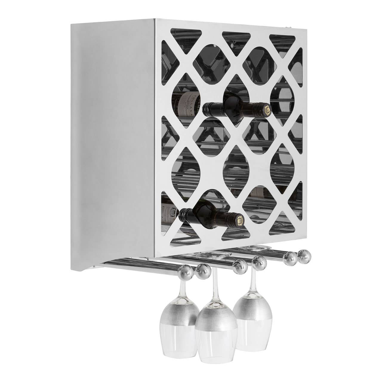 Noosa & Co. Dining, Accessories Novo 12 Bottle Silver Finish Wine Rack House of Isabella UK