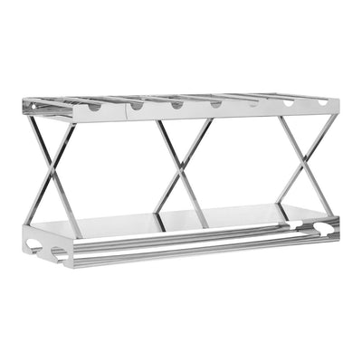 Noosa & Co. Dining, Accessories Novo 2 Tier 7 Bottle Silver Wine Rack House of Isabella UK