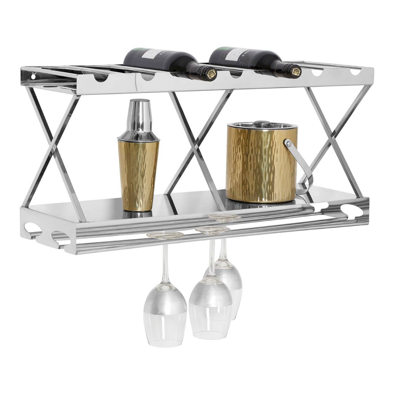 Noosa & Co. Dining, Accessories Novo 2 Tier 7 Bottle Silver Wine Rack House of Isabella UK