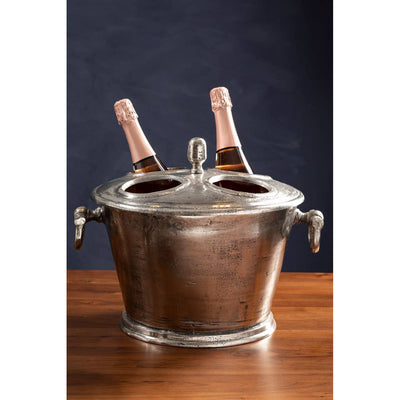 Noosa & Co. Dining, Accessories Rustic Antique Silver 4 Bottle Wine Cooler House of Isabella UK