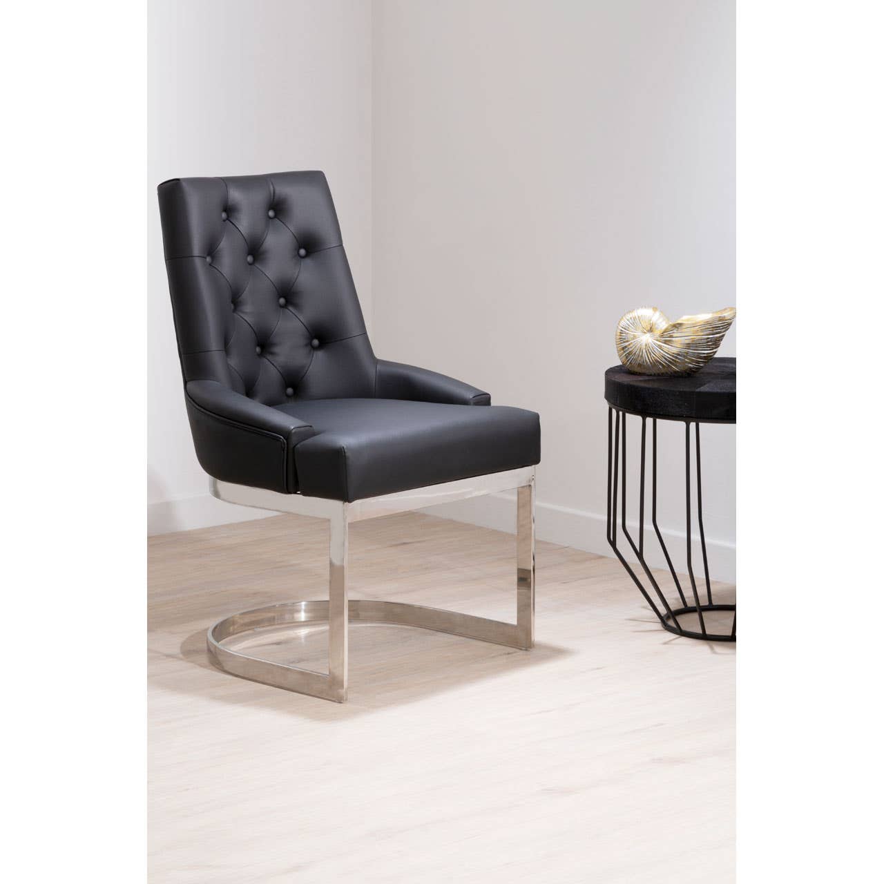 Noosa & Co. Dining Azalea Black Leather Effect Dining Chair House of Isabella UK