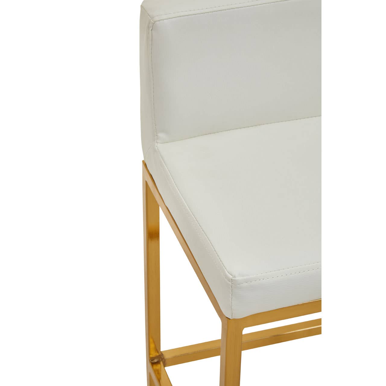 Noosa & Co. Dining Baina White Pu And Gold Finish Bar Chair House of Isabella UK