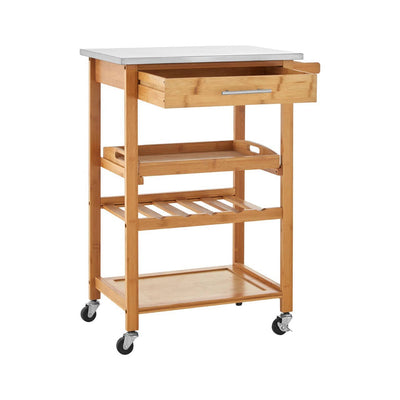 Noosa & Co. Dining Bamboo One Drawer Kitchen Trolley House of Isabella UK