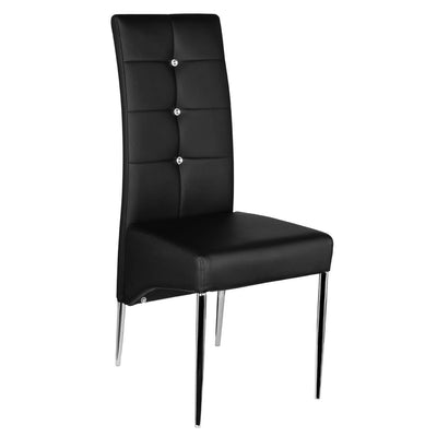 Noosa & Co. Dining Black Dining Chair With Chrome Effect House of Isabella UK