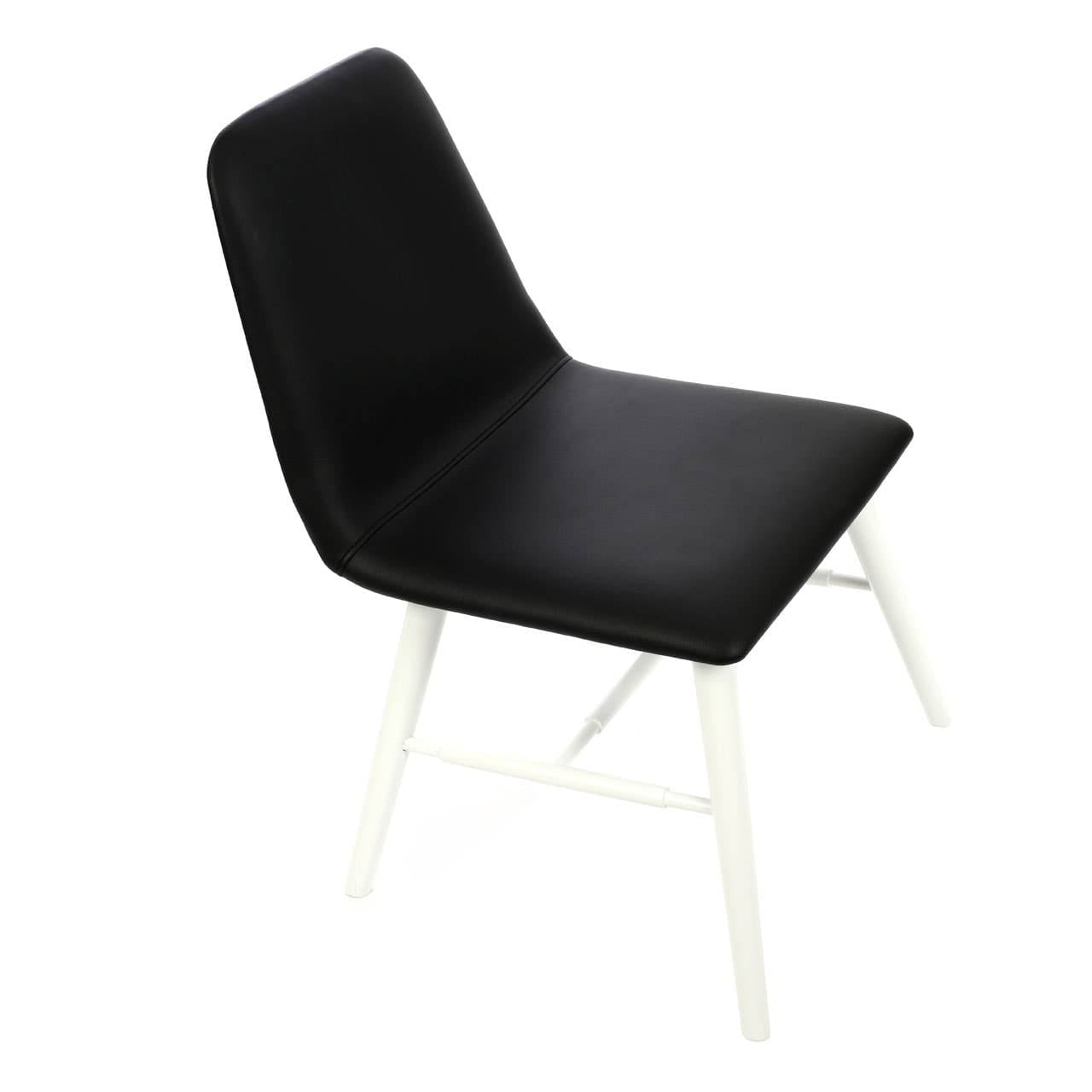 Noosa & Co. Dining Black Leather Effect Dining Chair With White Legs House of Isabella UK