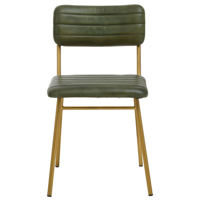 Noosa & Co. Dining Buffalo Green Leather Angular Dining Chair House of Isabella UK