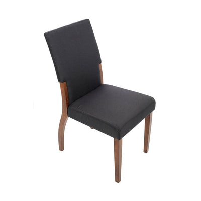 Noosa & Co. Dining Charcoal Woven Mesh Dining Chair With Walnut Legs House of Isabella UK