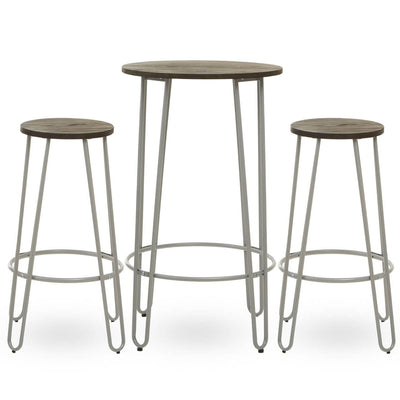 Noosa & Co. Dining District 3Pc Elm Wood Bar Table And Stool Set House of Isabella UK