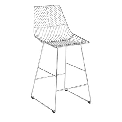 Noosa & Co. Dining District Chrome Metal Wire Tapered Bar Chair House of Isabella UK