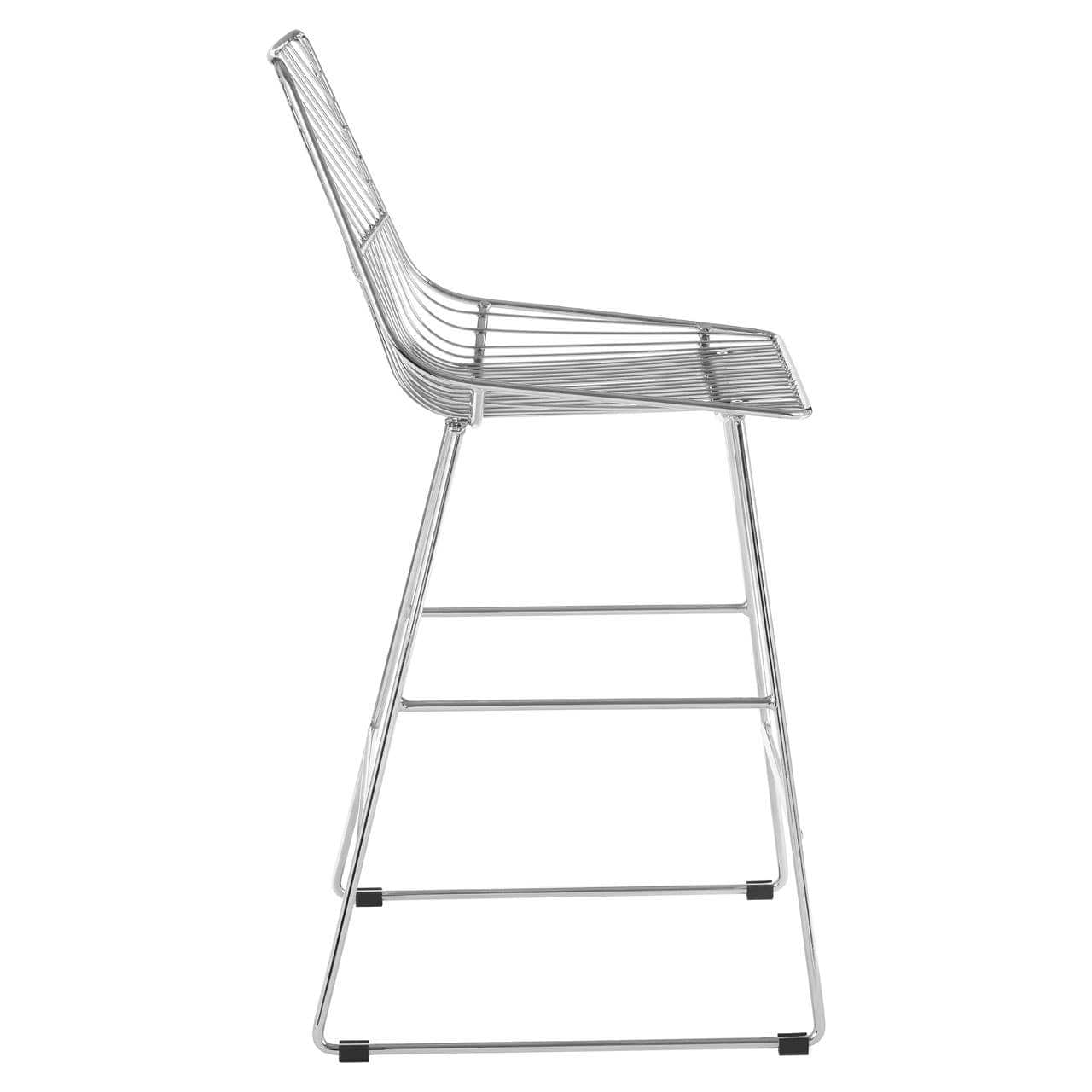 Noosa & Co. Dining District Chrome Metal Wire Tapered Bar Chair House of Isabella UK
