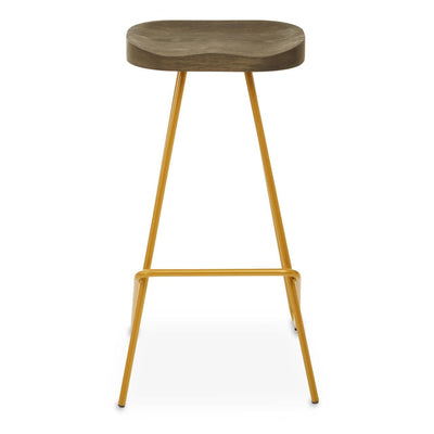 Noosa & Co. Dining District Elm Wood Bar Stool With Metal Legs House of Isabella UK