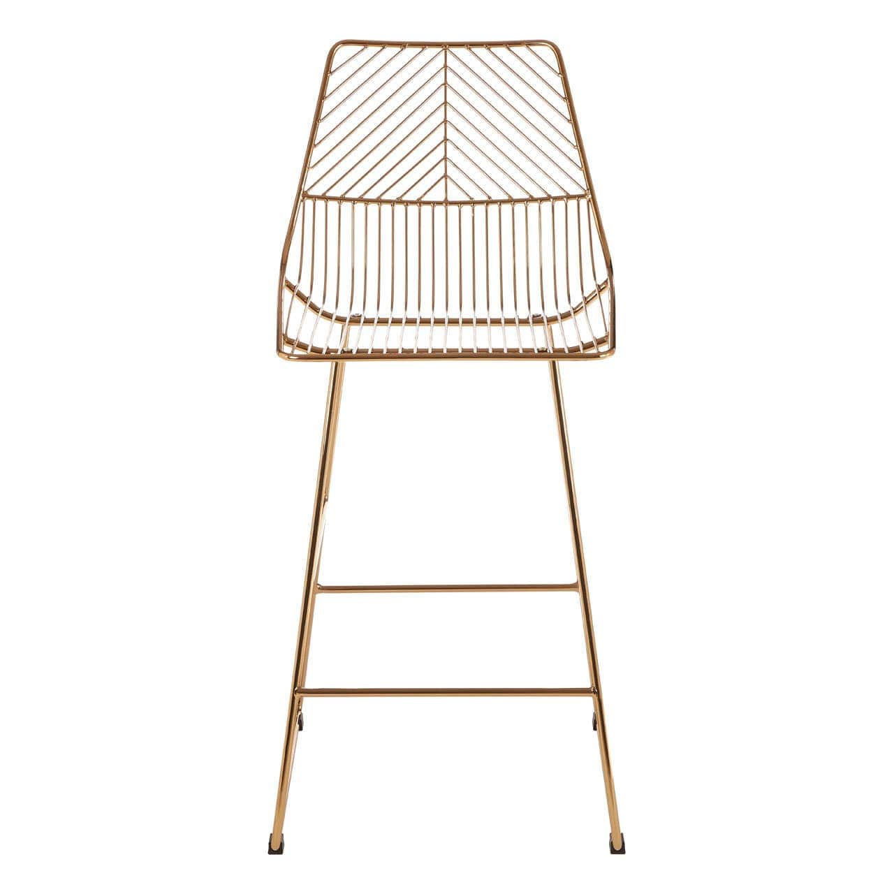 Noosa & Co. Dining District Gold Metal Wire Tapered Bar Chair House of Isabella UK