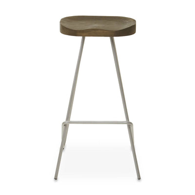 Noosa & Co. Dining District Silver Metal Frame Bar Stool House of Isabella UK