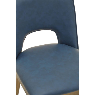 Noosa & Co. Dining Gilden Blue Leather Effect Bar Chair House of Isabella UK