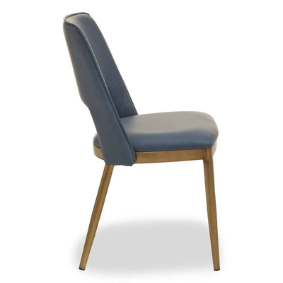 Noosa & Co. Dining Gilden Blue Leather Effect Dining Chair House of Isabella UK