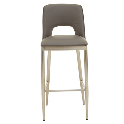Noosa & Co. Dining Gilden Grey Leather Effect Bar Chair House of Isabella UK
