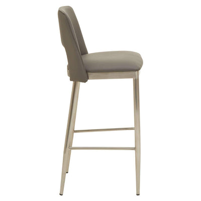 Noosa & Co. Dining Gilden Grey Leather Effect Bar Chair House of Isabella UK