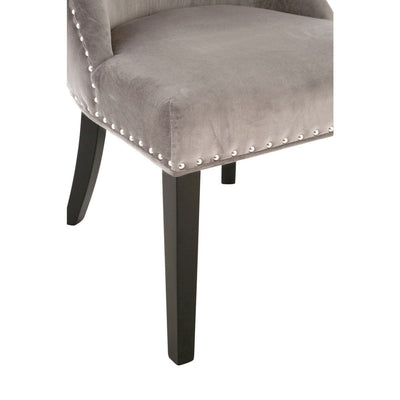 Noosa & Co. Dining Grey Velvet With Curly Back Dining Chair House of Isabella UK