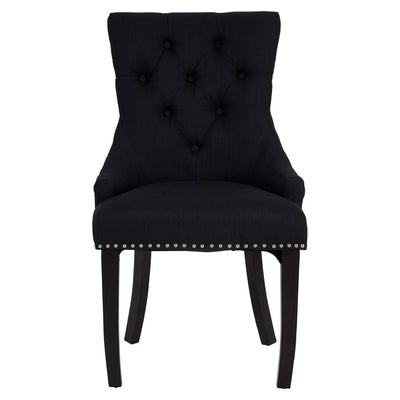 Noosa & Co. Dining Kensington Townhouse Black Linen Dining Chair House of Isabella UK