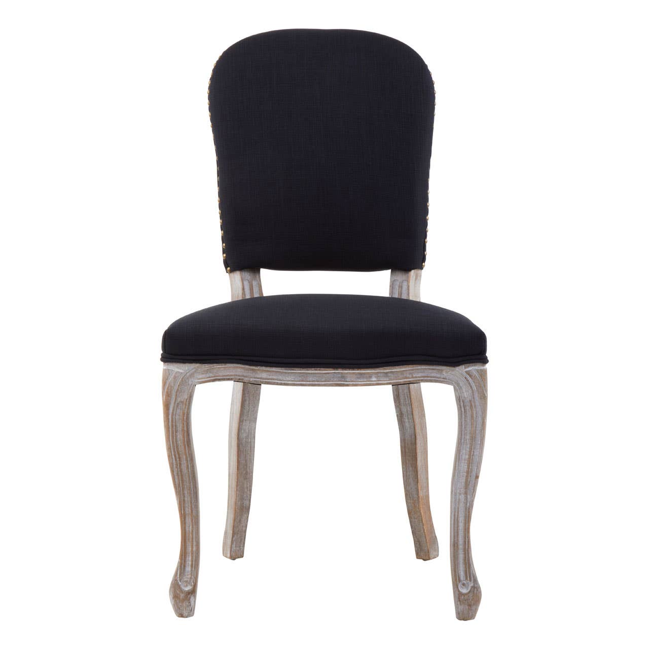 Noosa & Co. Dining Kensington Townhouse Black Linen Dining Chair With Antique Finish Legs House of Isabella UK