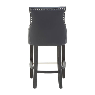 Noosa & Co. Dining Kensington Townhouse Charcoal Leather Effect Bar Chair House of Isabella UK