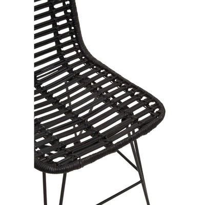 Noosa & Co. Dining Lagom Black Natural Rattan Dining Chair House of Isabella UK