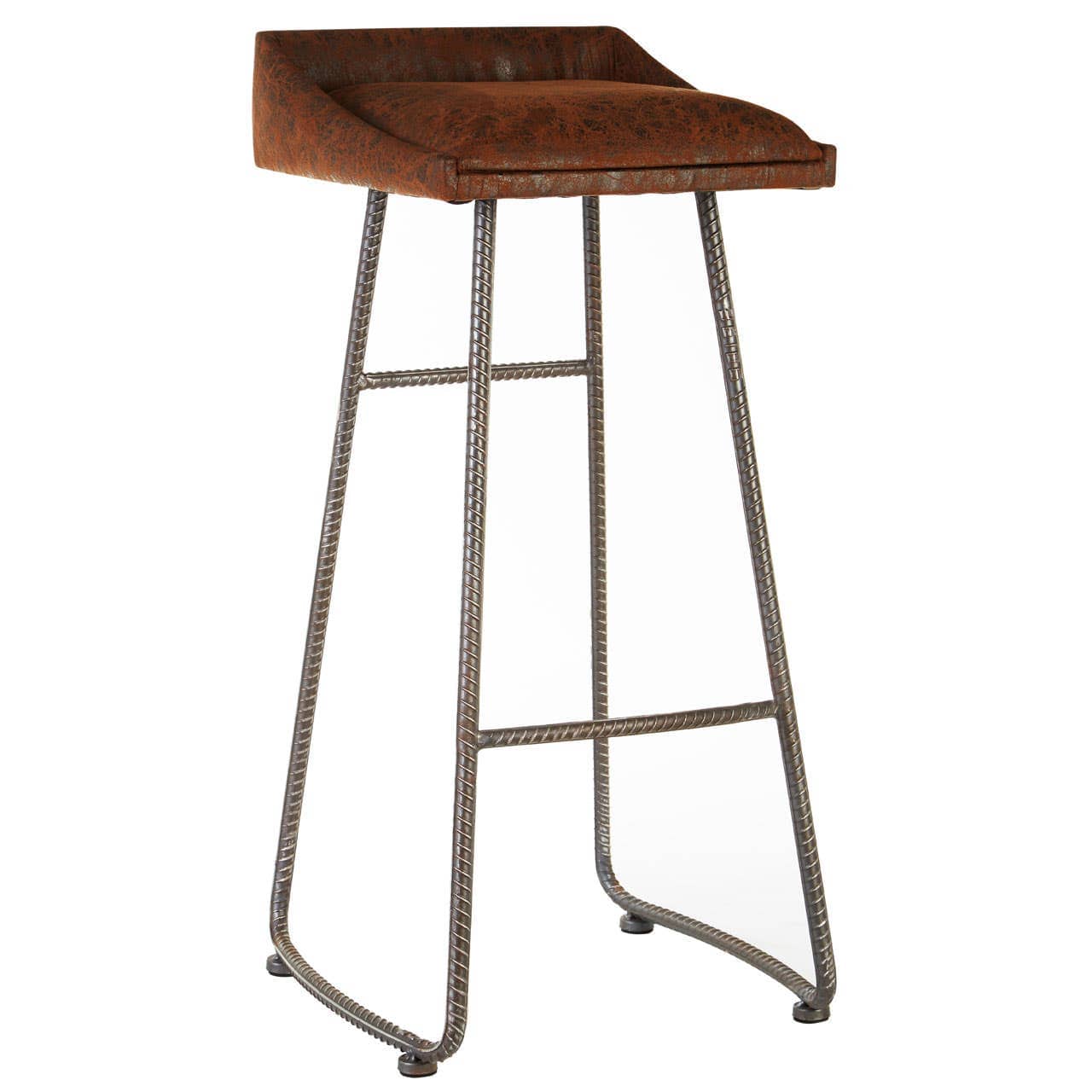 Noosa & Co. Dining New Foundry Brown Leather Effect Bar Stool House of Isabella UK