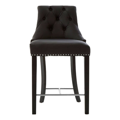 Noosa & Co. Dining Regents Park Black Faux Leather Bar Chair House of Isabella UK
