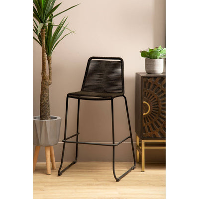 Noosa & Co. Dining Sisal Black Rope Bar Chair House of Isabella UK