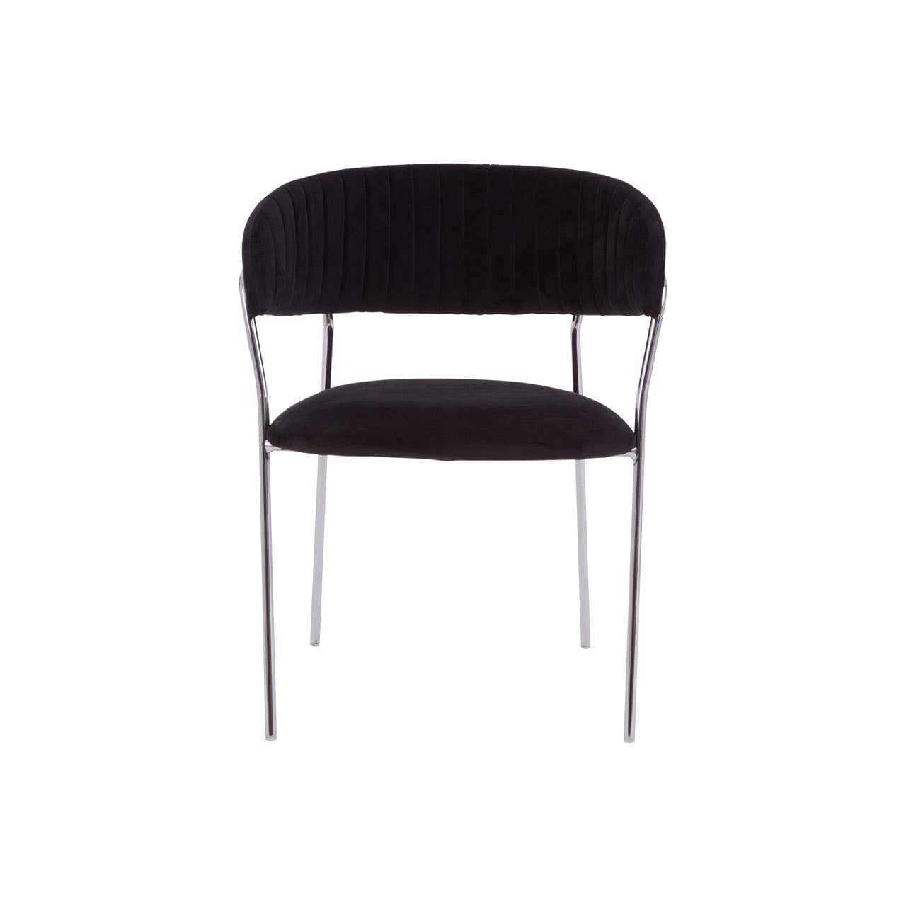 Noosa & Co. Dining Tamzin Black Channel Chrome Finish Dining Chair House of Isabella UK