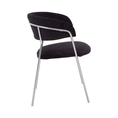 Noosa & Co. Dining Tamzin Black Channel Chrome Finish Dining Chair House of Isabella UK
