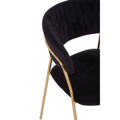 Noosa & Co. Dining Tamzin Black Channel Gold Finish Dining Chair House of Isabella UK