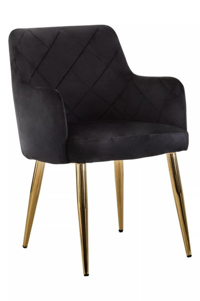 Noosa & Co. Dining Tamzin Black Velvet Angular Dining Chair House of Isabella UK