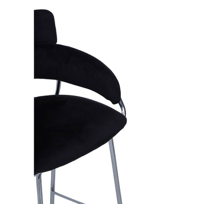 Noosa & Co. Dining Tamzin Black Velvet Bar Chair House of Isabella UK
