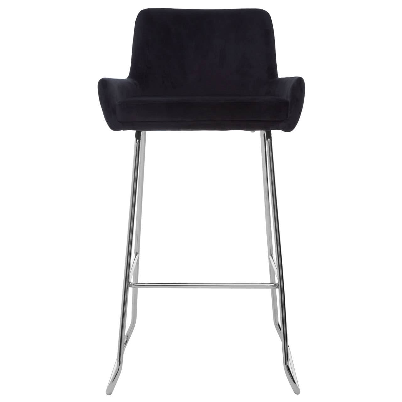 Noosa & Co. Dining Tamzin Black Velvet Bar Chair With Low Arms House of Isabella UK
