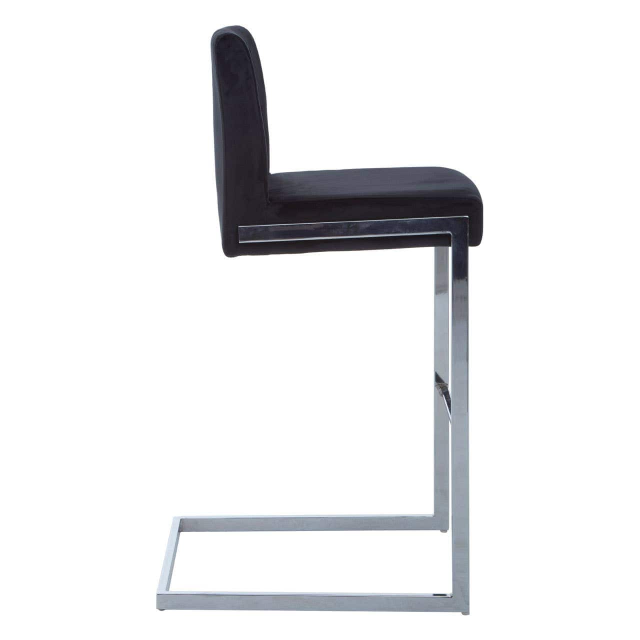 Noosa & Co. Dining Tamzin Black Velvet Bar Chair With Low Back House of Isabella UK