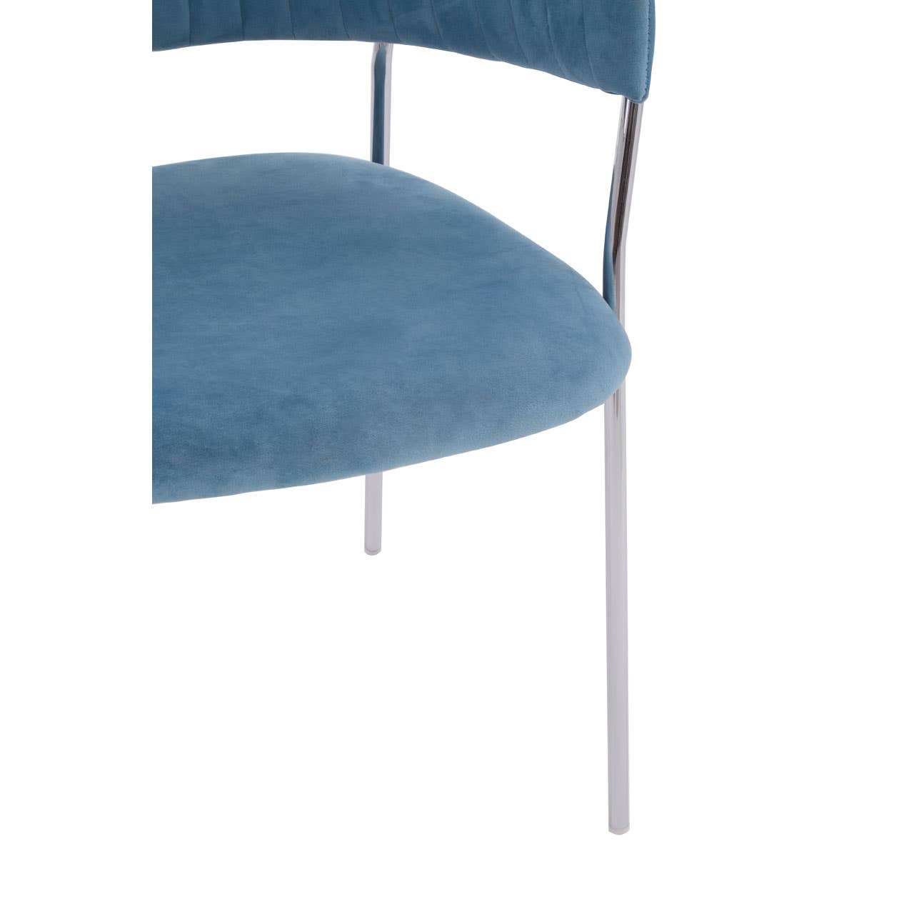 Noosa & Co. Dining Tamzin Blue Channel Chrome Finish Dining Chair House of Isabella UK