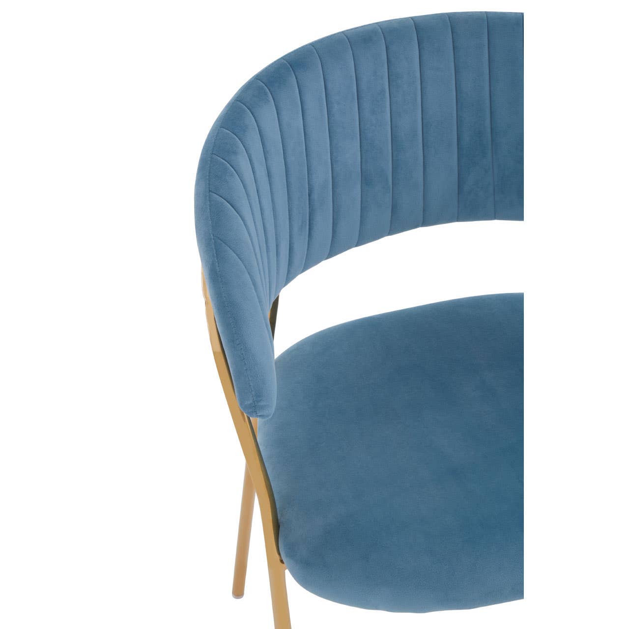 Noosa & Co. Dining Tamzin Blue Channel Gold Finish Dining Chair House of Isabella UK