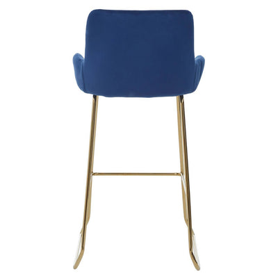 Noosa & Co. Dining Tamzin Blue Velvet Bar Chair With Low Arms House of Isabella UK