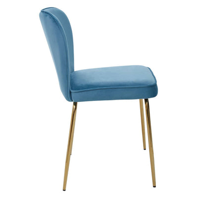 Noosa & Co. Dining Tamzin Blue Velvet Tapered Back Dining Chair House of Isabella UK