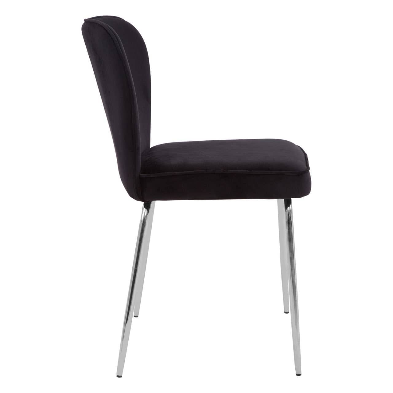 Noosa & Co. Dining Tamzin Curved Black Chrome Finish Dining Chair House of Isabella UK