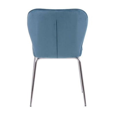 Noosa & Co. Dining Tamzin Curved Blue Chrome Finish Dining Chair House of Isabella UK