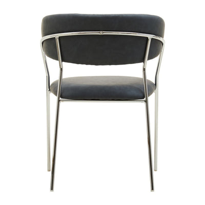 Noosa & Co. Dining Tamzin Dark Grey Leather Curved Dining Chair House of Isabella UK
