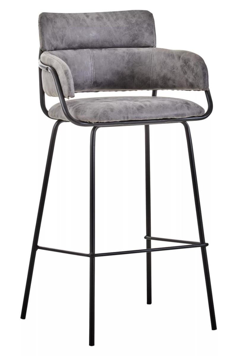 Noosa & Co. Dining Tamzin Grey Faux Leather Bar Chair House of Isabella UK