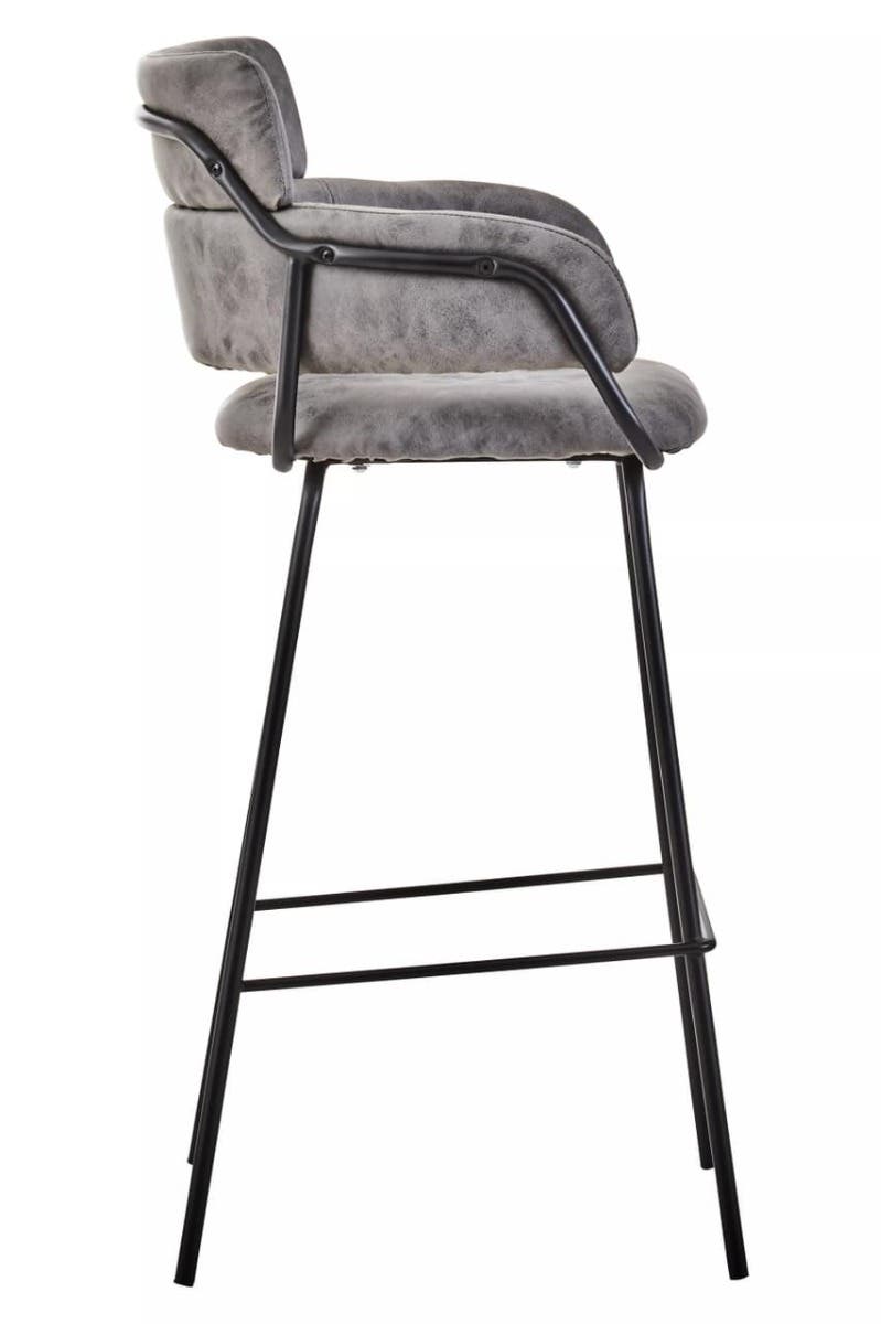 Noosa & Co. Dining Tamzin Grey Faux Leather Bar Chair House of Isabella UK