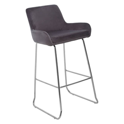 Noosa & Co. Dining Tamzin Grey Velvet Bar Chair With Low Arms House of Isabella UK