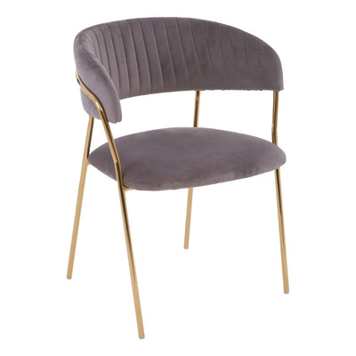 Noosa & Co. Dining Tamzin Mink Channel Gold Finish Dining Chair House of Isabella UK
