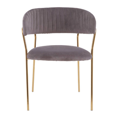 Noosa & Co. Dining Tamzin Mink Channel Gold Finish Dining Chair House of Isabella UK