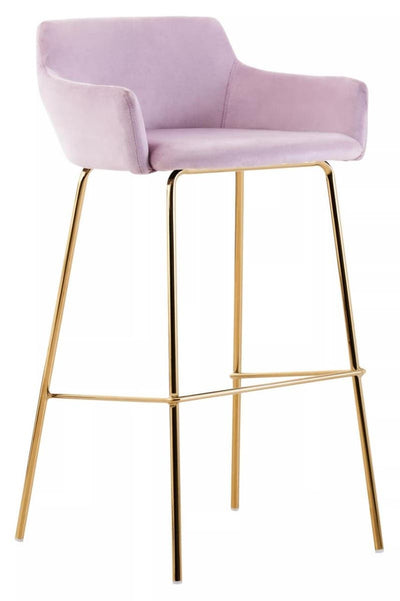 Noosa & Co. Dining Tamzin Pink Velvet Low Back Bar Chair House of Isabella UK